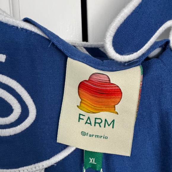 NWT FARM Rio Royal Blue Fish Dress with White Trim Size XL - Picture 5 of 6